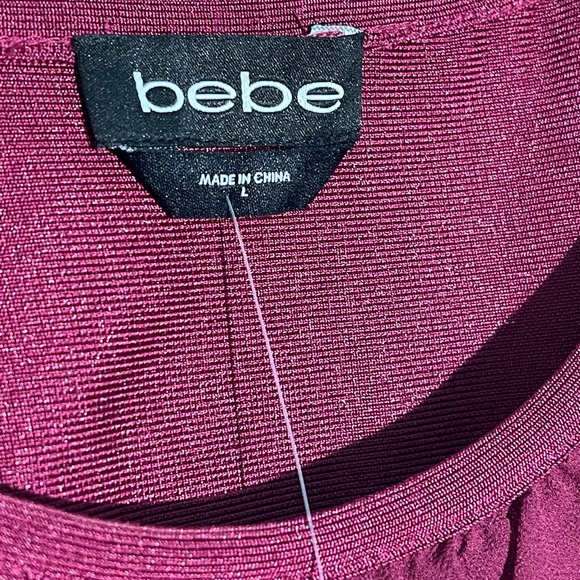 NWT bebe 1 sheer sleeve polyester, spandex blend mini dress - Picture 6 of 7